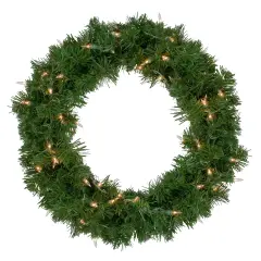Northlight Pre-Lit Deluxe Windsor Pine Artificial Christmas Wreath - 18" - Clear Lights Green