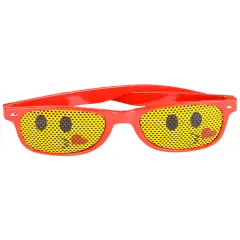 Red Framed Kissing Emoticon Emoji Novelty Glasses Costume Accessory