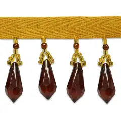 5 Yards of Olga Diamond Cut Beaded Fringe Trim | 5 yard cut