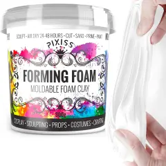 Pixiss Foam Clay Air Dry Modeling Clay 300 Gram White - Moldable Cosplay Soft Clay