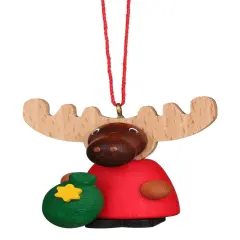 Ornmnt-Moose Santa Each