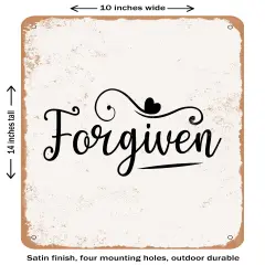 DECORATIVE METAL SIGN - Forgiven - 2- Vintage Rusty Look