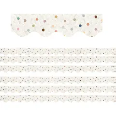 Everyone is Welcome Dots Scalloped Border Trim, 35 Feet Per Pack, 6 Packs