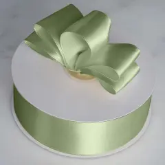 1.5" x 50 yards Single Side Satin Ribbon Sage green