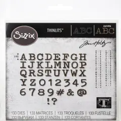 Sizzix Thinlits Dies By Tim Holtz-Alphanumeric Tiny Type Upper