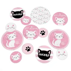 Big Dot of Happiness Purr-fect Kitty Cat - Kitten Meow Baby Shower or Birthday Party Giant Circle Confetti - Party D&eacute;cor - Large Confetti 27 Count