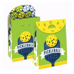 Big Dot of Happiness Let&rsquo;s Rally - Pickleball - Birthday or Retirement Gift Favor Bags - Party Goodie Boxes - Set of 12