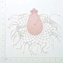 Spiderweb Beaded Applique Light Pink
