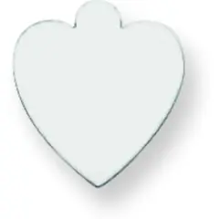 14K White Gold Heart Stamping Disc 0.032"