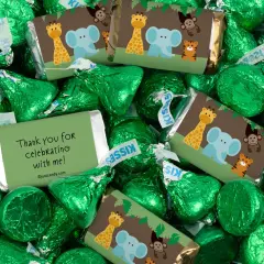 131 Pcs Jungle Safari Birthday Candy Party Favors Hershey's Miniatures & Kisses (1.65 lbs)