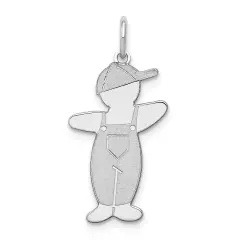 Sterling Silver Kid Charm Jewerly 26mm x 13mm