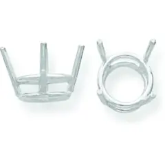 14K White Gold 4 Prong Round Basket Setting 12mm