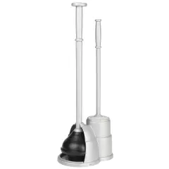 mDesign Hidden Plunger and Brush Set for Bathroom Toilet