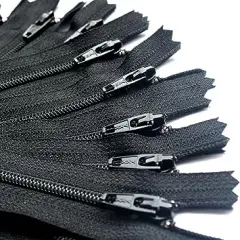 100 YKK Black Zipper (7" Inches) For Slacks, Shirts,Bags, Pouches and Craft projects-Made in USA