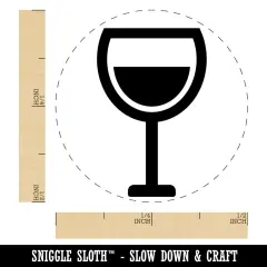 Wine Glass Half Full Self-Inking Rubber Stamp for Stamping Crafting Planners Sky Blue