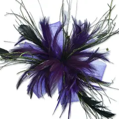 Muriel Feather Brooch and Hairclip Purple