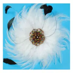 Victorian Feather Burst Brooch White