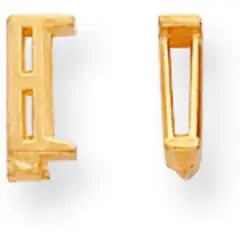 14K Gold Airline Narrow Tapered Baguette Head 1.75x3mm