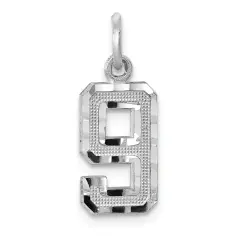 14K White Gold Small Number 9 Charm Pendant FindingKing Jewerly 19mm x 7mm
