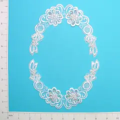 Vintage Flower Bridal Applique/Patch 2 Pack - 5 1/2" x 5 1/2" White