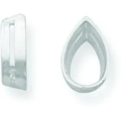 14K White Gold Pear Airline Bezel Setting 6.75x4.5mm