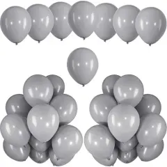 100 Pack 12 Inch Gray Balloons - Latex Balloons for Weddings, Birthday Parties, Bridal Showers, and Party Decorations