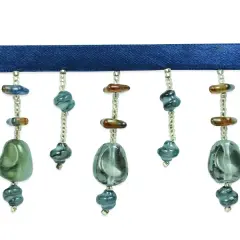 Nugget Fringe Trim Blue