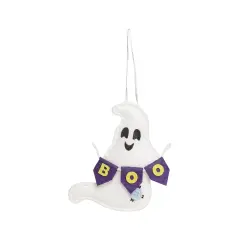 Happy Ghost Holding "Boo" Sign Decorative Halloween Tree Ornament