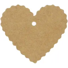 Wrapables 50 Gift Tags/Kraft Hang Tags with Free Cut Strings for Gifts, Crafts & Price Tags Heart