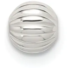 Sterling Silver 5.0mm Corrugated Round Beads 1.5mm Hole - Pack of 6