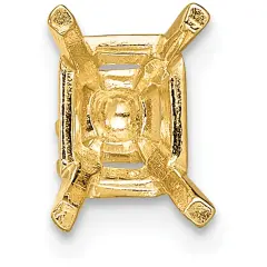 14K Gold 4 Prong Emerald Cut Peg Center Head 4.5x6.5mm