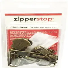 YKK Zipper Repair Kit Solution 8 Sets Assorted 4 of #5, 2 of #7 and 2 of #10 Included Top & Bottom Stops Made in USA Antique Auto Lock Sliders, Black