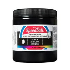 Acrylic Screen Printing Ink, 8-Ounce, Black