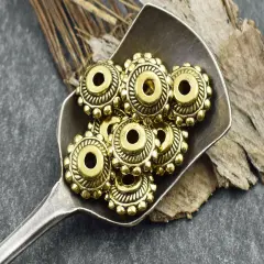 11x6mm Antique Gold Rondelle Spacer Beads