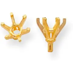 14K Gold 6 Prong Round Peg Center Head Setting (5.80 to 8.20mm)