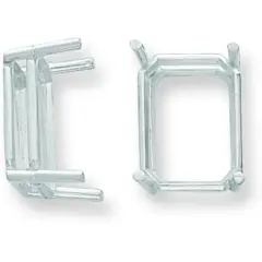 14K WG 4 Prong Emerald Cut Wire Basket Head 12x16mm