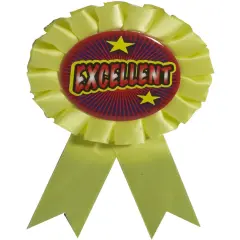 Excellent Work Good Job School Party Award Ribbon Costume Accessory
