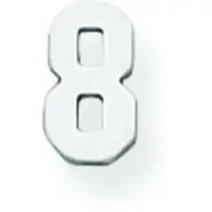 14K White Gold Number 8 8mm