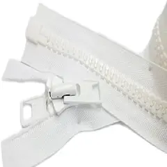 Bimini Top #10 White Marine Double Pull Zipper 92" ~ YKK Zipper Reversible Molded with 2 Heads Separating