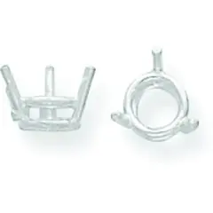 14K White Gold 3 Prong Round Basket Setting 4.1mm