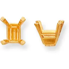 14K Gold 4 Prong Emerald Cut Center Head 4x5.5mm