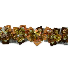 10 yards of Tabitha Sequin Flower Beaded Trim | 10 yard cut Brown