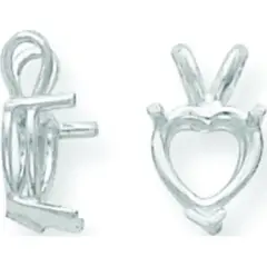 14K WG 3 Prong Heart V-End Pendant Setting 9mm WG997-11