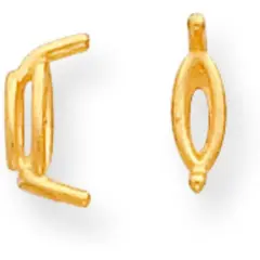 14K Gold 2 Prong Marquise Wire Basket Setting 3x1.75mm