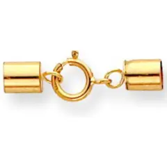 14K Gold Spring Ring Clasp w/End Caps