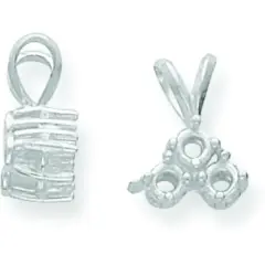 14K White Gold 0.45cttw Round 3 Stone Pendant Setting