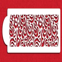 Contemporary Filigree Cake Stencil Side | C528 by Designer Stencils | Cake Decorating Tools | Baking Stencils for Royal Icing, Airbrush, Dusting Powder | Reusable Plastic Food Grade Stencil for Cakes | Easy to Use & Clean Cake Stencil