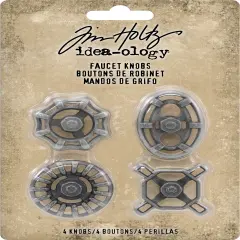 Idea-Ology Metal Faucet Knobs-4/Pkg