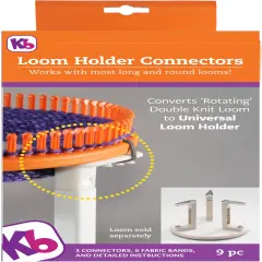 Authentic Knitting Board Loom Holder Connectors-3 Connectors & 6 Fabric Bands