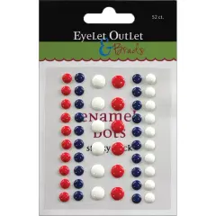 Eyelet Outlet Adhesive-Back Enamel Dots 52/Pkg-Red/White/Blue